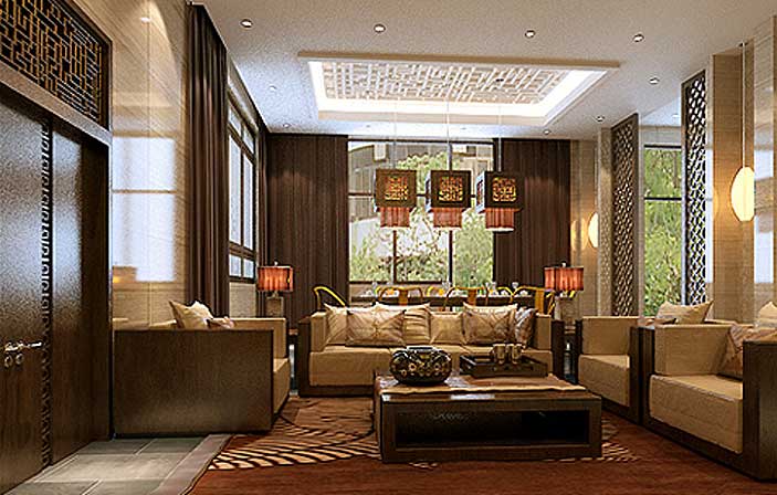 北京市昌平区某私人度假别墅新中式风格设计作品案例赏析